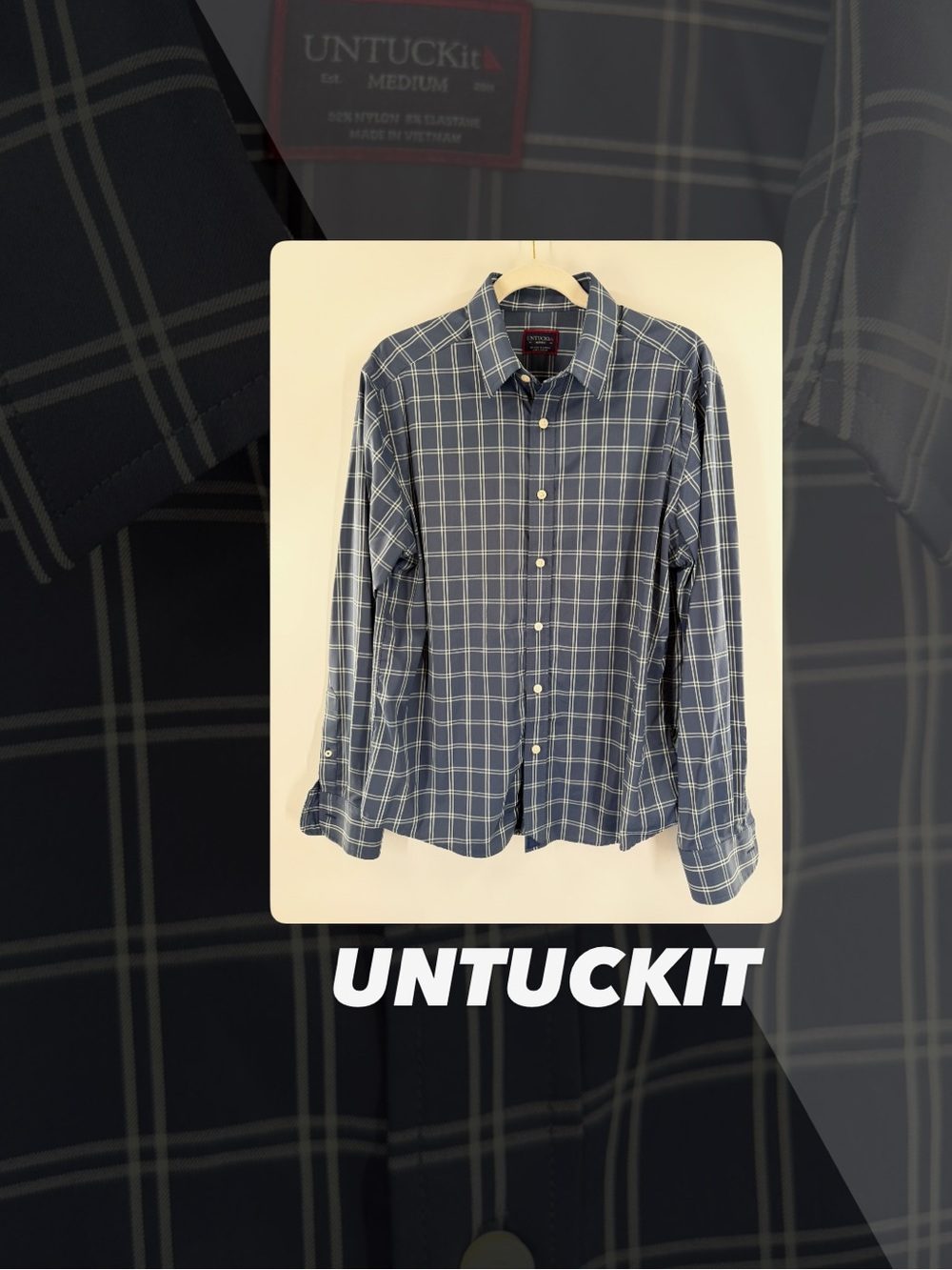 EUC Untuckit Blue Lazaret Wrinkle-Free Shirt